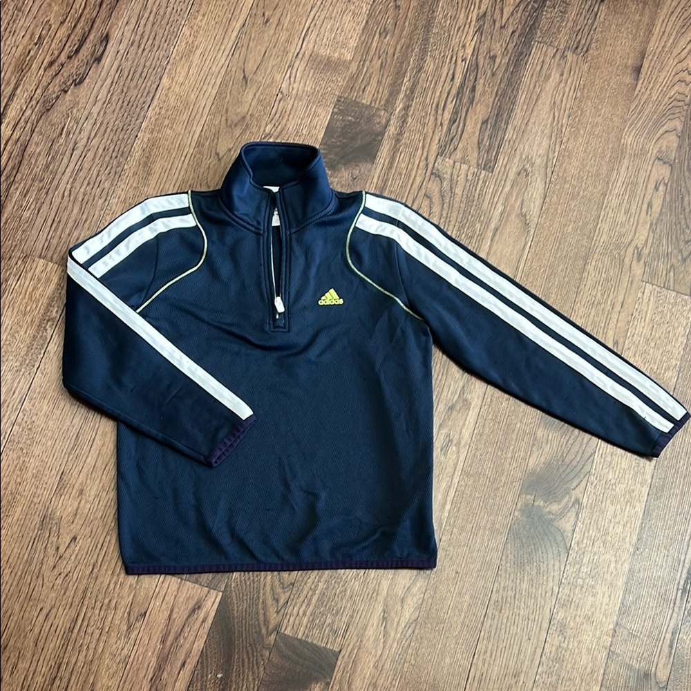 Adidas Quarter Zip Navy Kids Pullover
